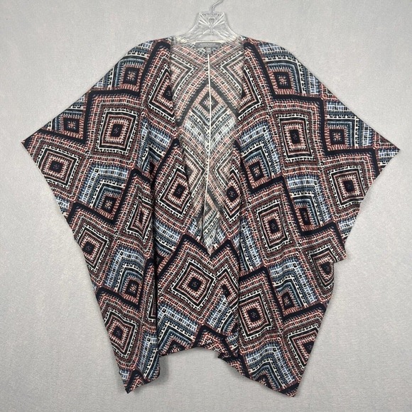 Neiman Marcus Cashmere Cardigan Sweater L/XL Multicolor Aztec Print Open - Picture 1 of 12